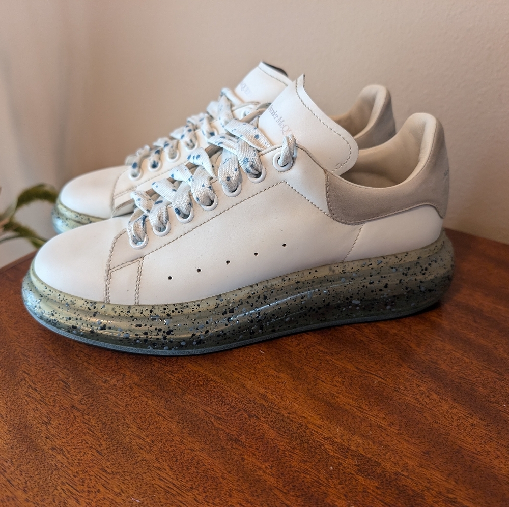Alexander McQueen Oversized White Splatter Blue